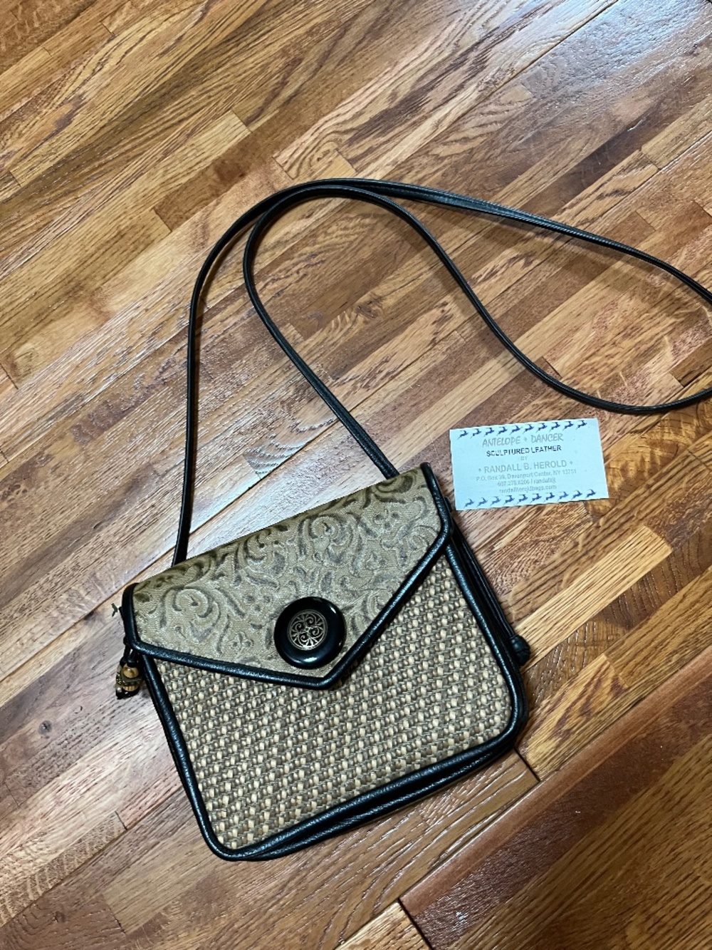 Randall Herold Embossed Leather Envelope Crossbody